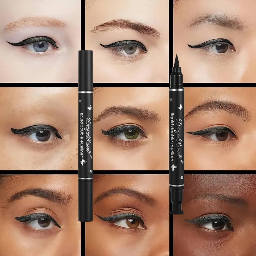 Double-Ended Stamp Eyeliner Waterproof Non-Smudge Eyeliner Liquid Pen Quick-Drying Waterproof Sweat-Proof Not Easy to Smudge Eyeliner Stamp Eyeliner Liquid - Image 6