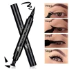 Double-Ended Waterproof Eyeliner Stamp Pen - Fast-Drying, Smudge-Proof, Long-Lasting Black Liquid Eyeliner