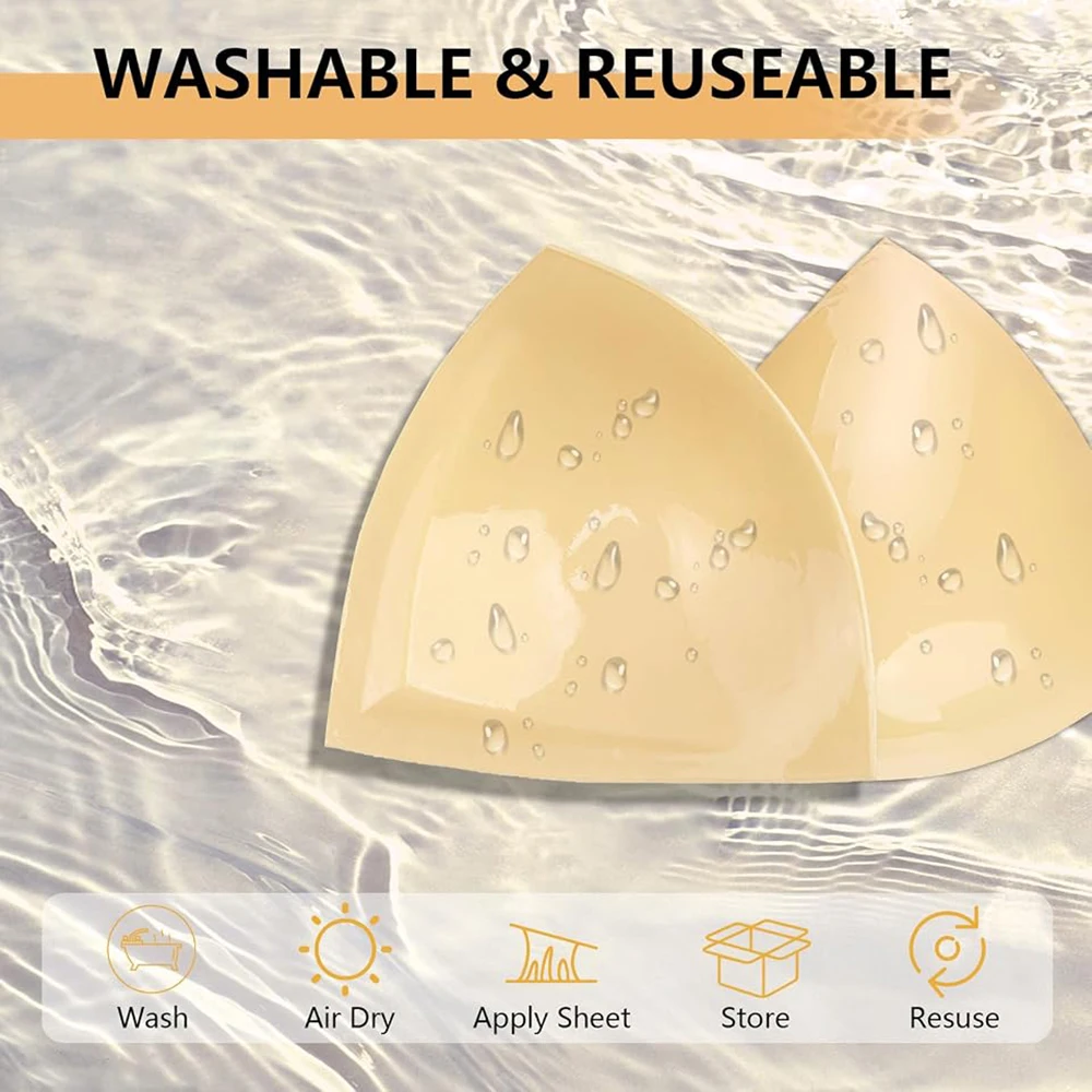 Double Sided Sticky Bra Inserts Reusable Adhesive Breast Lift Pads Invisible Bra Pads Cup Enhancer Pads For Bikini Swimsuit - Image 4