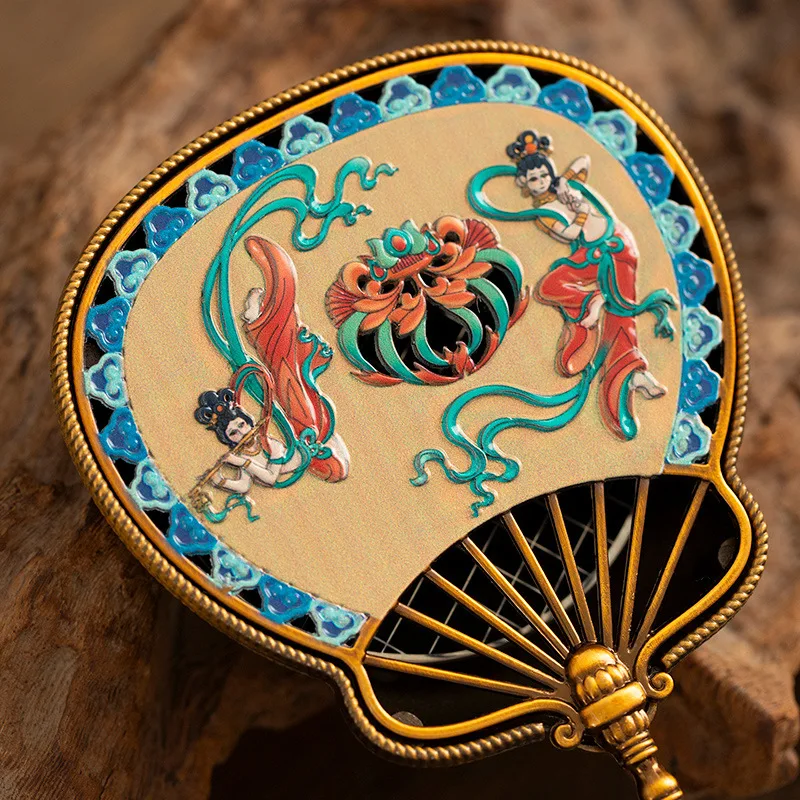 Dunhuang cloisonné incense burner pipa fan antique-style sandalwood incense burner coil incense burner aromatherapy burner house - Image 3