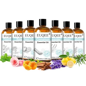 EUQEE 3.38FI.Oz. Aromatherapy Essential Oil For Reed Diffuser Humidifier-100ml Vanilla Lavender Cinnamon Lemon Essential Oils