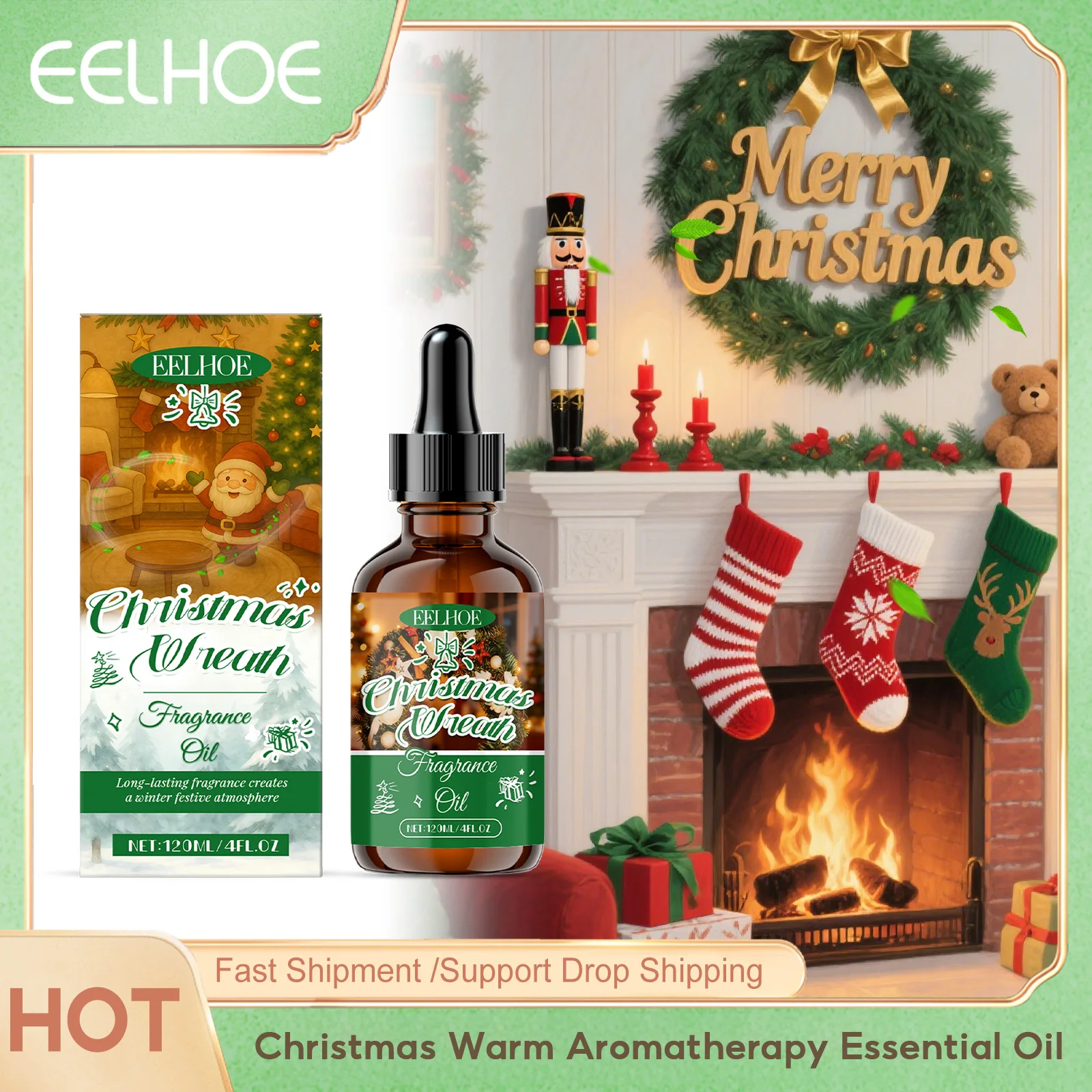 Eelhoe Christmas Warm Aromatherapy Essential Oil Fresh Start Special Edition Cozy Comfort Mini Bottle Holiday Fragrance Gift Set