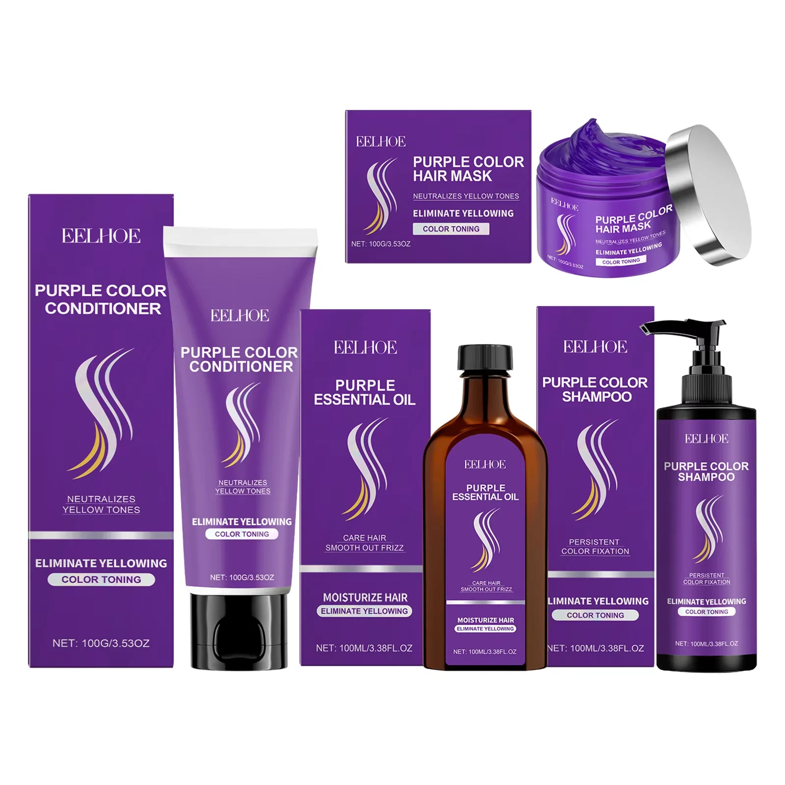 Eelhoe Vitamin E Hair Care Series Dry Damaged Treatment Deep Nourishing Repairs Conditioner Oil Control Hair Growth Shampoo Set - Image 3