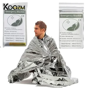 Emergency Blanket Outdoor Survival First Aid Military Rescue Kit Windproof Waterproof Foil Thermal Blanket for Camping Hiking
