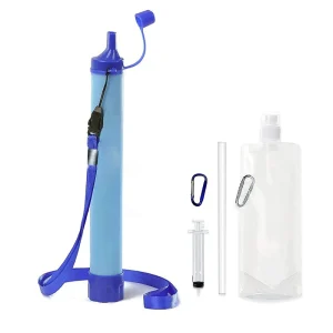 Emergency Water Filter Straw Portable Outdoor Survival Water Purifier Reusable Filtration Gear for Camping Backpacking Hiking