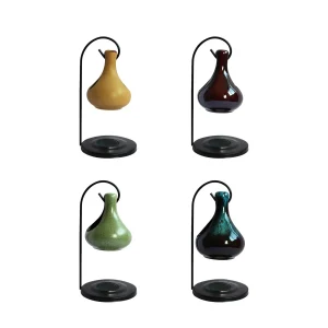 Essential Oil Burner Candle Stand Furnace Wax Melt Warmer Ceramic Tealight Candle Holder for Home Meditation Christmas Bedroom