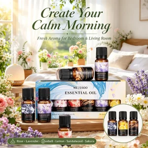 Essential Oil Set 6 Pcs Aromatherapy Home Fragrance Fresh Scent Aromatic Christmas Thanksgiving Gift for Women Men Holiday