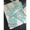 European Women Alluring Sheer Lace Embroidery Underwire Bra, Big Bust Support Minimize Anti‑Sagging Soft Lingerie S‑XL Bra Set