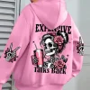 Expensive Talks Back Funny Printing Womens Plus Size Hoodie Multicolor Pullovers Fleece Autumn Sportswear Casual Pocket Hoody
