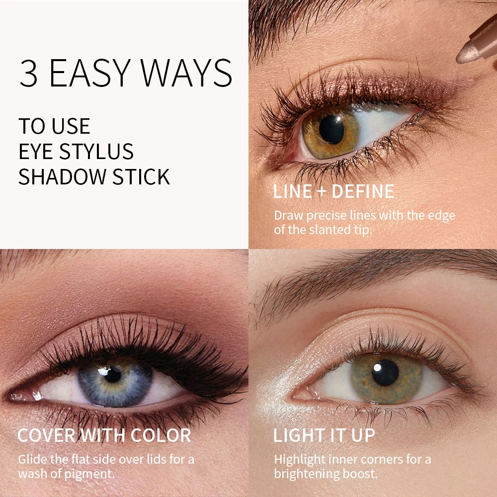 Eye Stylus Shadow Stick Long Lasting Makeup Effect Waterproof Sweat Resistant Circular Design Matte Pearl Tones Eye Shadow Pen - Image 5
