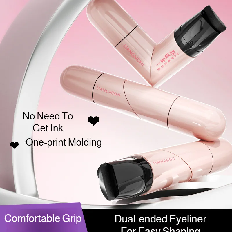 Eyeliner for Beginners Sweat-proof Double-headed Eyeliner Smudge-Proof Eyeliner Waterproof Double-Wing Integrated Eyeliner Stamp - Image 2