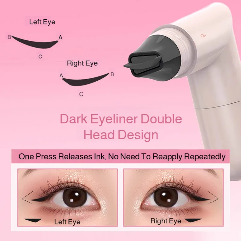 Eyeliner for Beginners Sweat-proof Double-headed Eyeliner Smudge-Proof Eyeliner Waterproof Double-Wing Integrated Eyeliner Stamp - Image 5