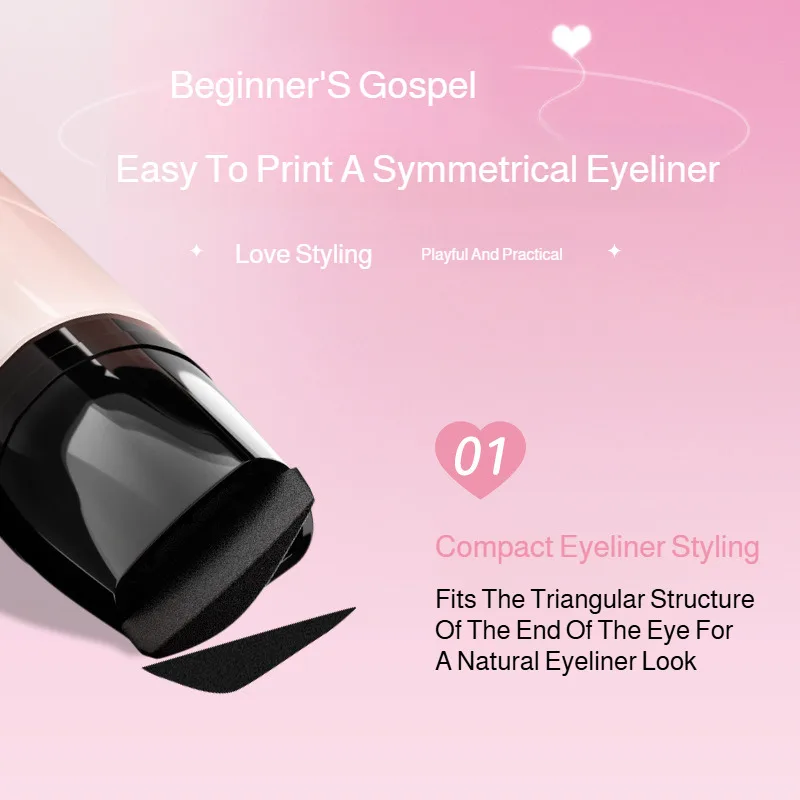 Eyeliner for Beginners Sweat-proof Double-headed Eyeliner Smudge-Proof Eyeliner Waterproof Double-Wing Integrated Eyeliner Stamp - Image 3
