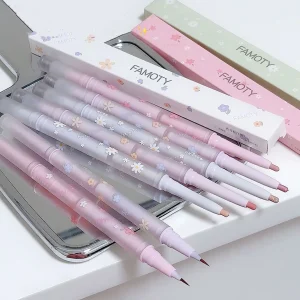 FAMOTY Double Head Eyeliner Liquid Down To Shadow Pencil Eye Highlighting Eyeshadow Stick Natural Big Eye Makeup Gel Pen