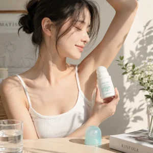 FLORA RUBY Body Deodorant Roll On 50ml for Women Men, Aluminum Free Alcohol Free, 48H Odor Control, Underarm Freshness, Portable