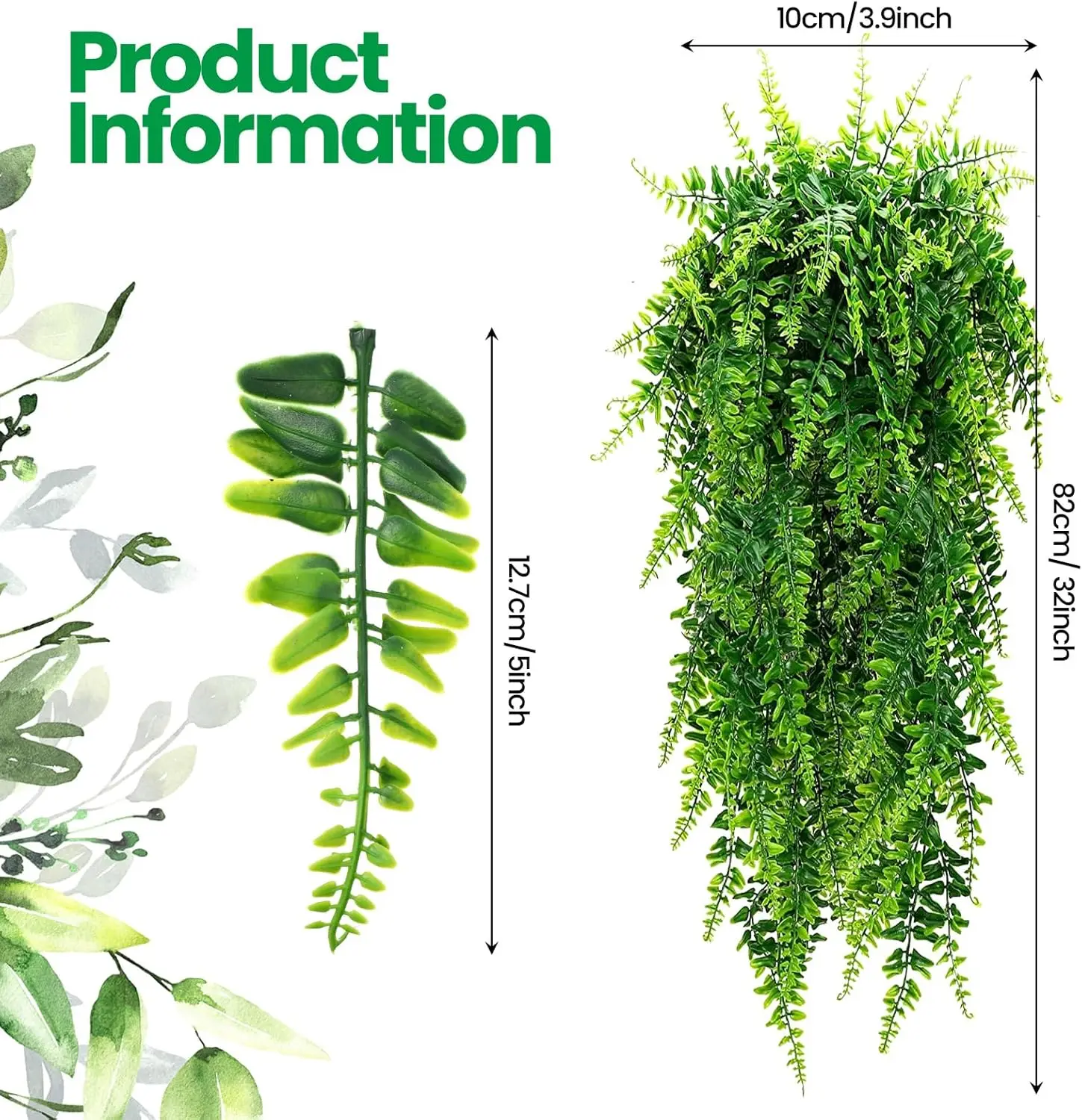 Fake Plants Artificial Hanging Plants Fake Potted Greenery Faux Eucalyptus Boston Fern String for Farmhouse Indoor Outdoor Decor - Image 2