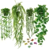 Fake Plants Artificial Hanging Plants Fake Potted Greenery Faux Eucalyptus Boston Fern String for Farmhouse Indoor Outdoor Decor