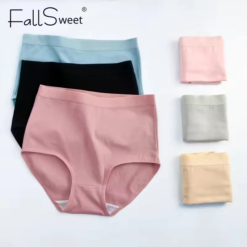 FallSweet 5Pcs/Lot Cotton Panties for Women Plus Size Underwear High Waist Comfortable Female Underpants Sexy Lingerie M-XXXL - Image 2