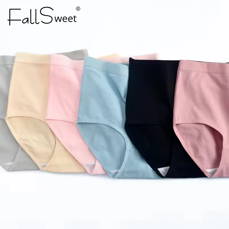 FallSweet 5Pcs/Lot Cotton Panties for Women Plus Size Underwear High Waist Comfortable Female Underpants Sexy Lingerie M-XXXL - Image 3