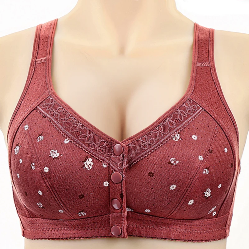 FallSweet 5Pcs/Set Front Closure Plus Size Bras for Women Seamless Wireless Bralette Lace Print Sexy Ladies Lingerie 38-50BC - Image 2