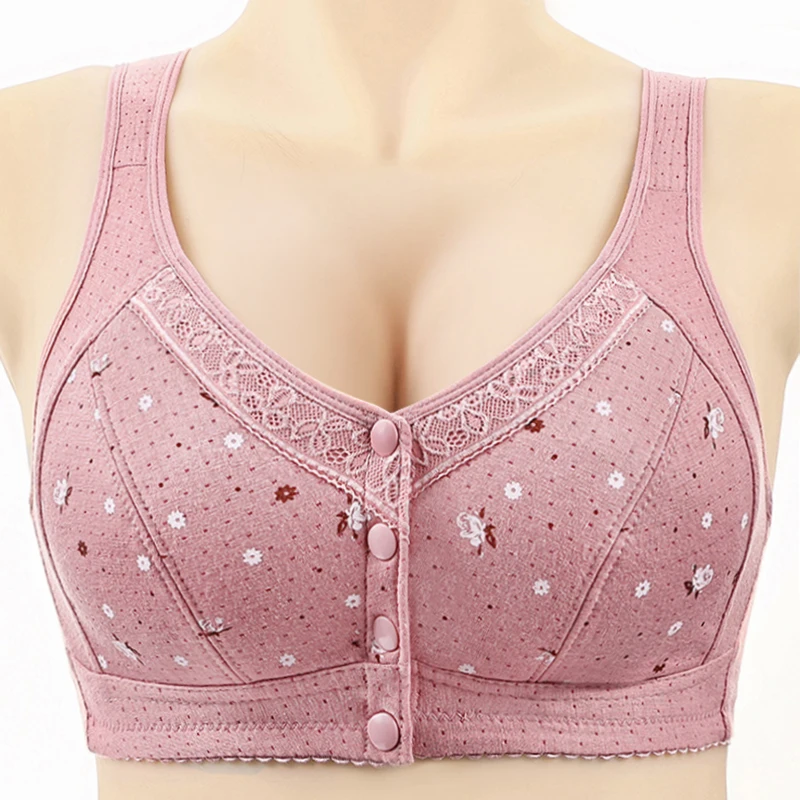 FallSweet 5Pcs/Set Front Closure Plus Size Bras for Women Seamless Wireless Bralette Lace Print Sexy Ladies Lingerie 38-50BC - Image 3