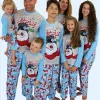 Family Matching Christmas Pajamas Set Snowman Print Long Sleeve Homewear Xmas Holiday Sleepwear Mom Dad Kids Family Pjs Suit