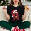 Family Matching Christmas Shirts Santa Alphabet 2026 Funny Xmas Pajamas Party Outfits for Parents Kids Family Vacation Tops Gift