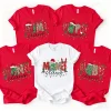 Family Matching Christmas T‑Shirt Mama Papa Mimi Baby Claus Print Funny Xmas Pajamas Party Outfits Leopard Xmas T-shirts Gift