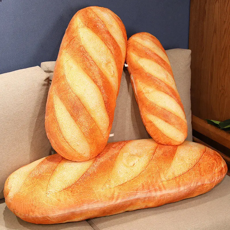 French Bread Plush Pillow Stuffed Printing Images Food Plushie Peluche Party Prop Decor Sleeping Companion Man Gift - Image 2