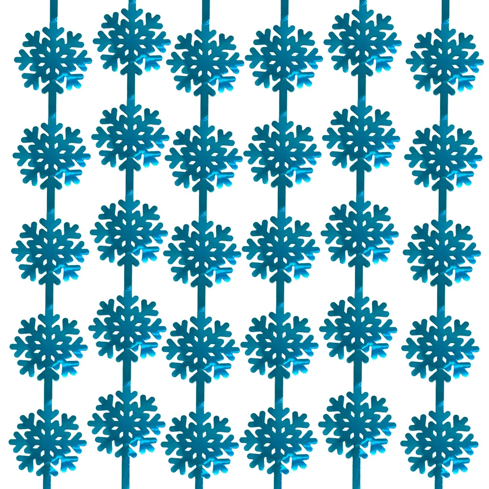 Frozen Theme Party Decor Blue Snowflake Foil Curtain Snowflake Balloon Hanging Swirl Winter Frozen Birthday Party Backdrop Decor - Image 4