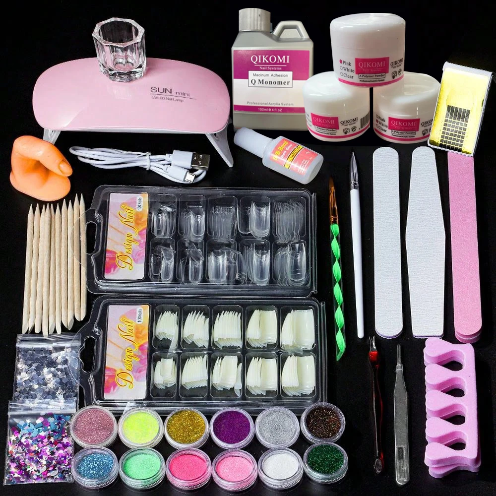 Full Acrylic Powder Set, 15ml Gel Manicure Kit With And 6W LED Light For Nail Extension DIY Complete Starter Kit - Image 3