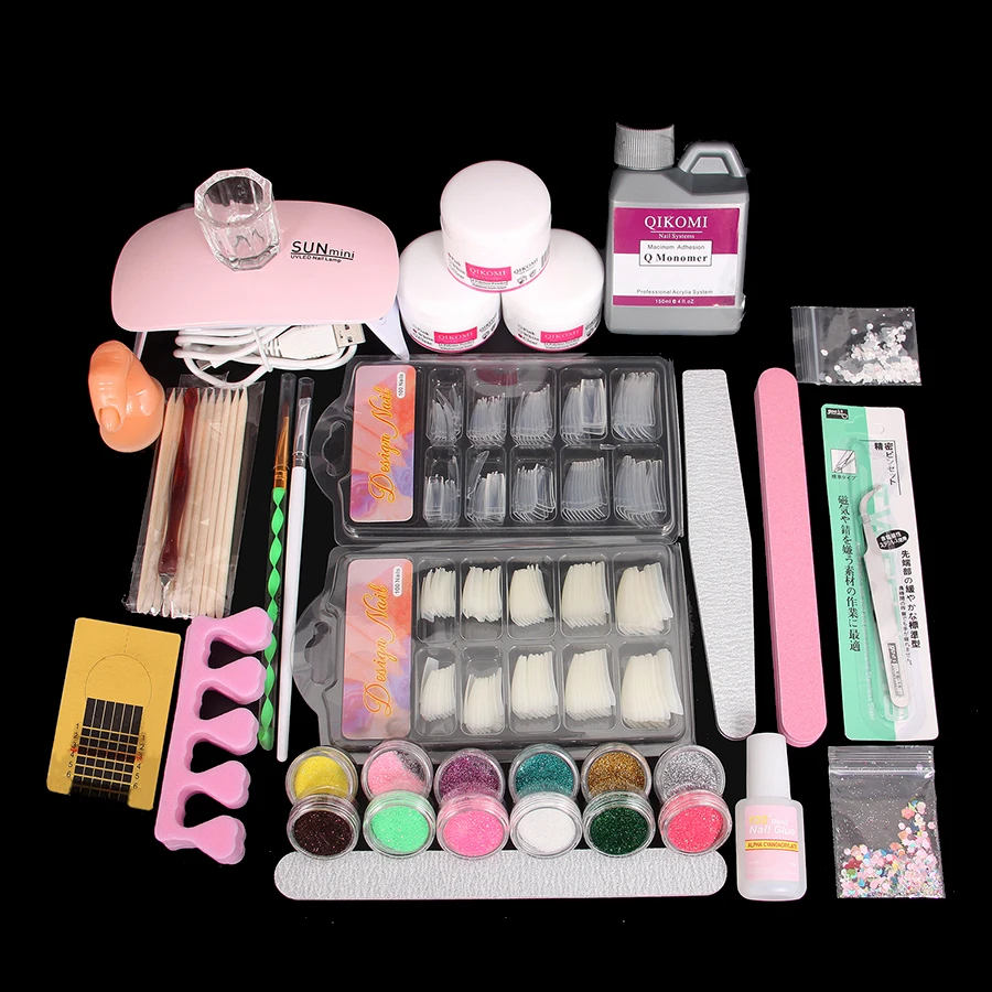 Full Acrylic Powder Set, 15ml Gel Manicure Kit With And 6W LED Light For Nail Extension DIY Complete Starter Kit - Image 4