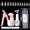 GELLEN 504 Pcs Acrylic Nail Art Kit UV LED Lamp Coffin Short False Nails Tips Glue Full Cover Nail Extension Tools 2025 Design