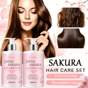 GSWP Upgrade to the Large-Capacity GSWP Sakura Shampoo and Conditioner Set to Strengthen Your Hair. 500g