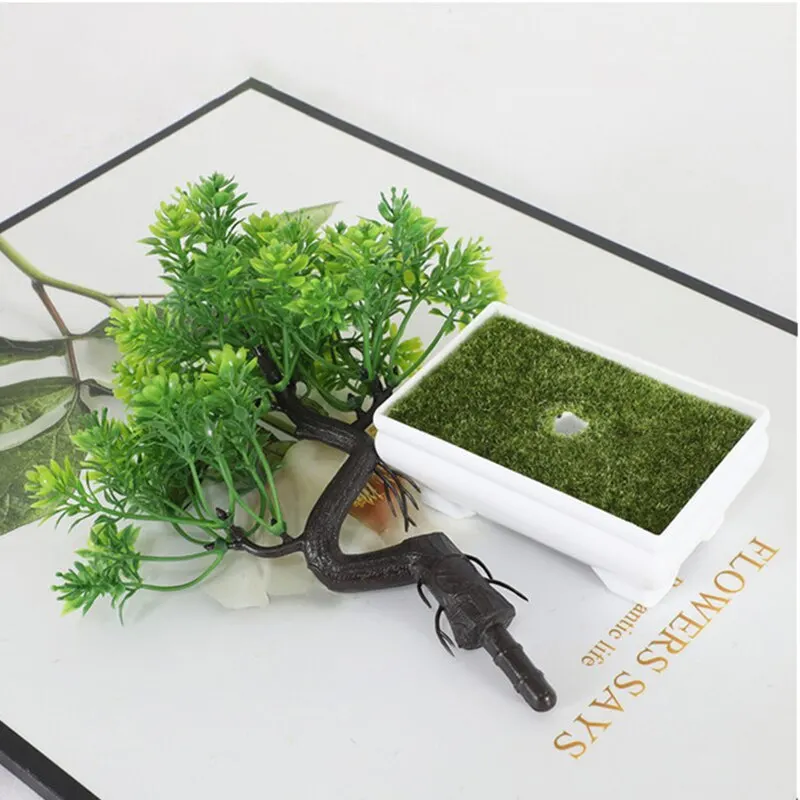 Garden Arrangement Ornaments Plastic Plants Bonsai Small Tree Pot Fake Plant Potted Flower Home Room Table Decoration - Image 2