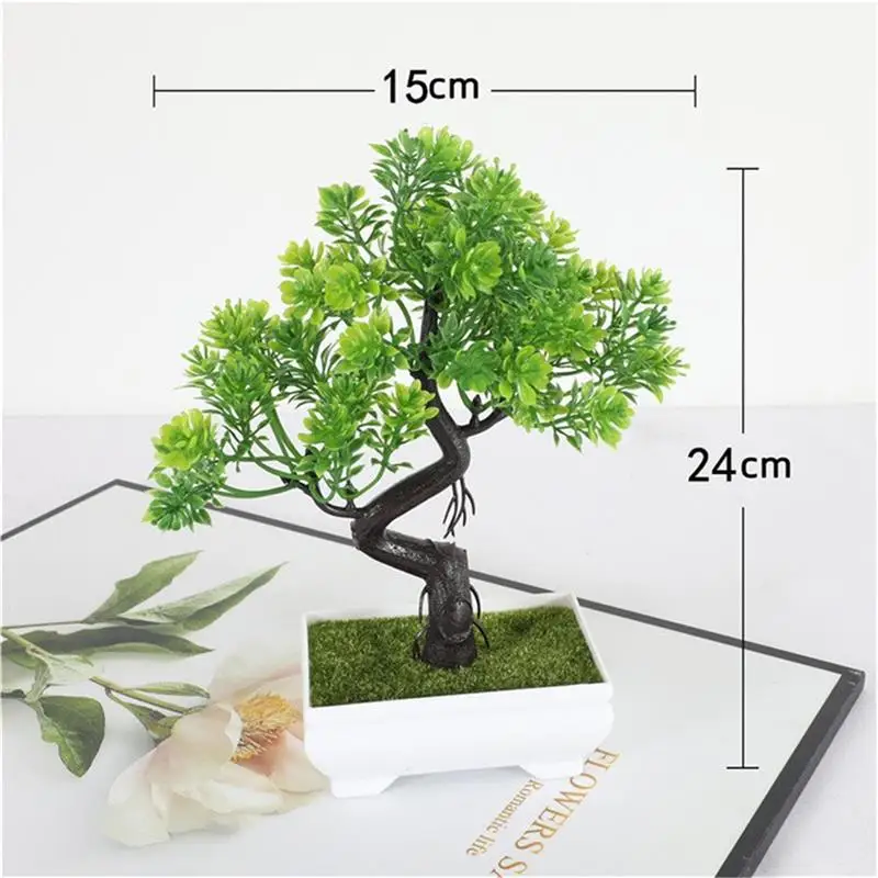 Garden Arrangement Ornaments Plastic Plants Bonsai Small Tree Pot Fake Plant Potted Flower Home Room Table Decoration - Image 6