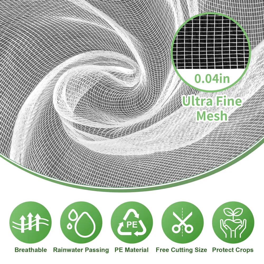 Garden Mesh Netting Barrier, Big Size Ultra Fine Plant Net For Vegetable Blueberry Bushes Live Tree Row Cover Screen Protection - Image 5