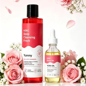 Gentle Cleansing Moisturizing Shower Gel Feminine Hygiene Skin Shower Set Long-lasting Floar Scent Shower Gel & Serum Oil
