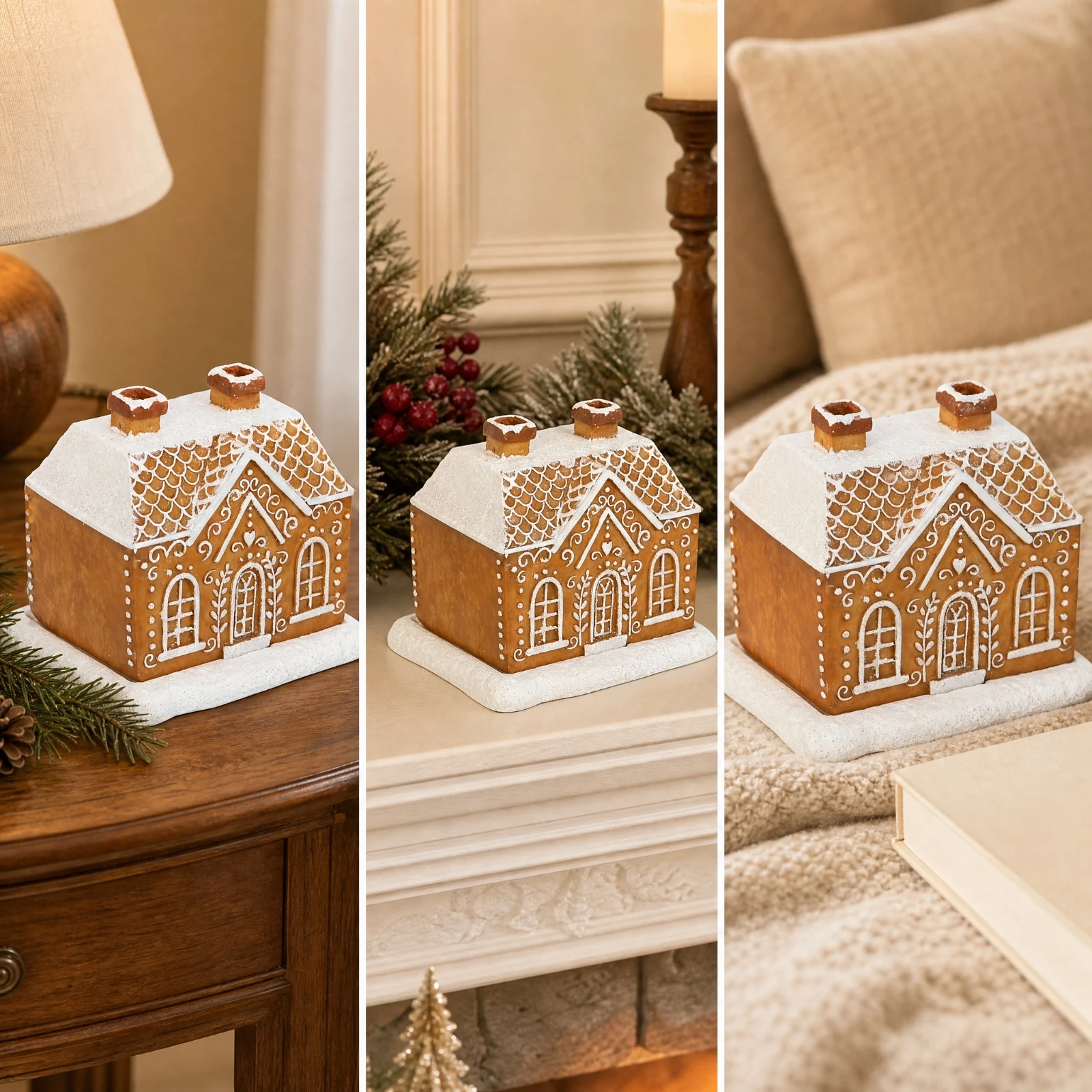 Gingerbread House Incense Cone Burner Holiday Gingerbread House Candle Holder Ornament Resin Cone Holder Christmas - Image 3