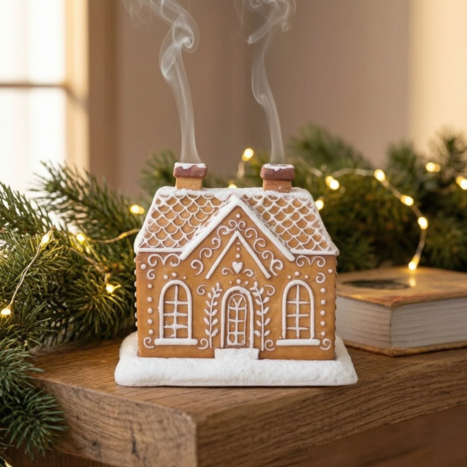 Gingerbread House Incense Cone Burner Holiday Gingerbread House Candle Holder Ornament Resin Cone Holder Christmas - Image 5