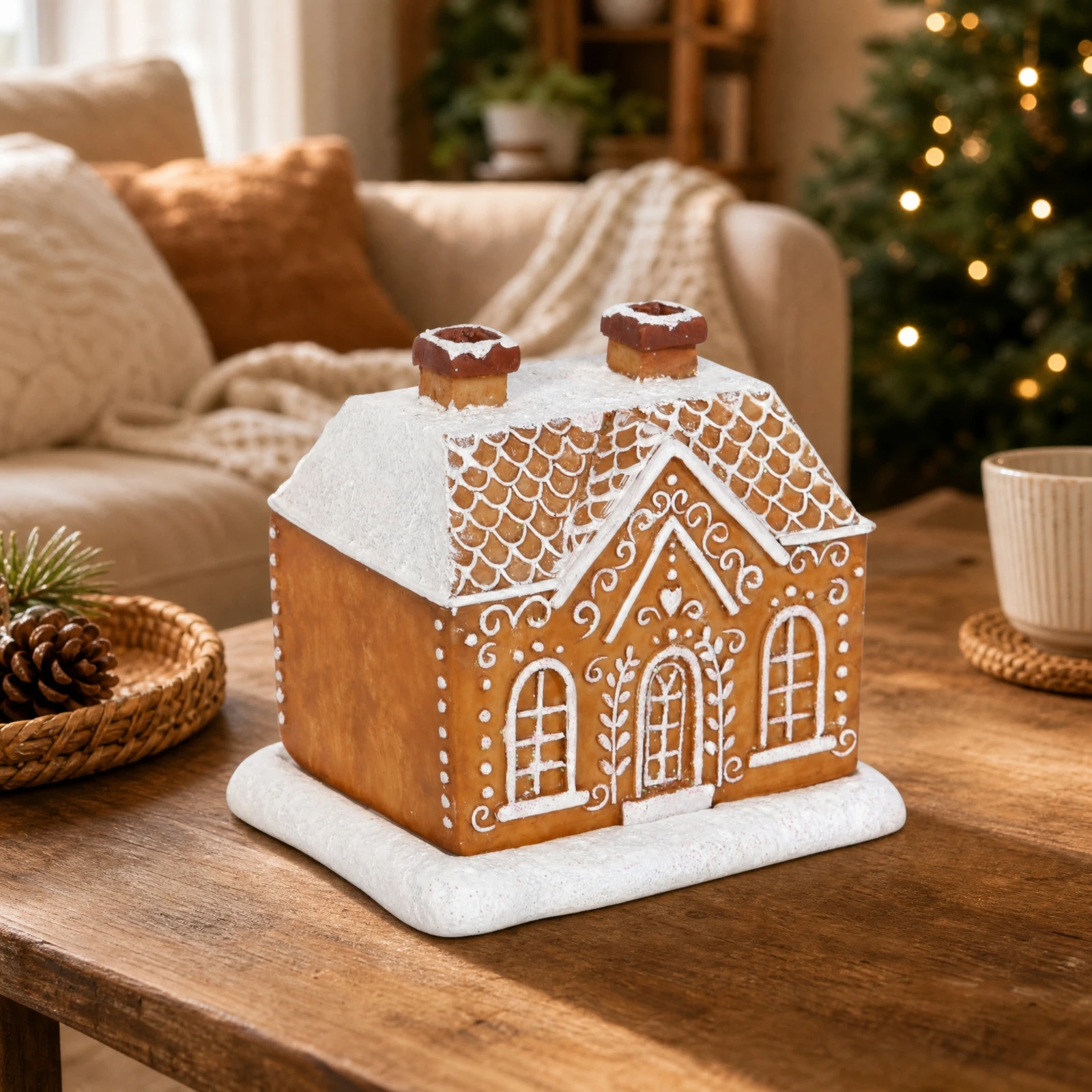 Gingerbread House Incense Cone Burner Holiday Gingerbread House Candle Holder Ornament Resin Cone Holder Christmas - Image 6
