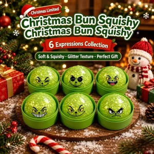Glitter Green Dumpling with Steamer Squeeze Buns Relieve Stress for Christmas Party Gift Navidas Xmas 2027 New Year Gift