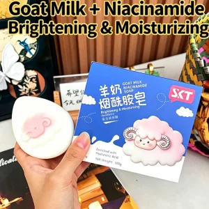 Goat Milk Niacinamide Soap Bar Gentle Deep Cleansing Moisturizing Brightening Rich Soft Foam For Face & Body Daily Skin Care