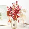 Gold Artificial Flowers Bouquet Fake Plant Ornament for Home Room Decor Christmas Decoration New Year Navidad Gifts Accessories