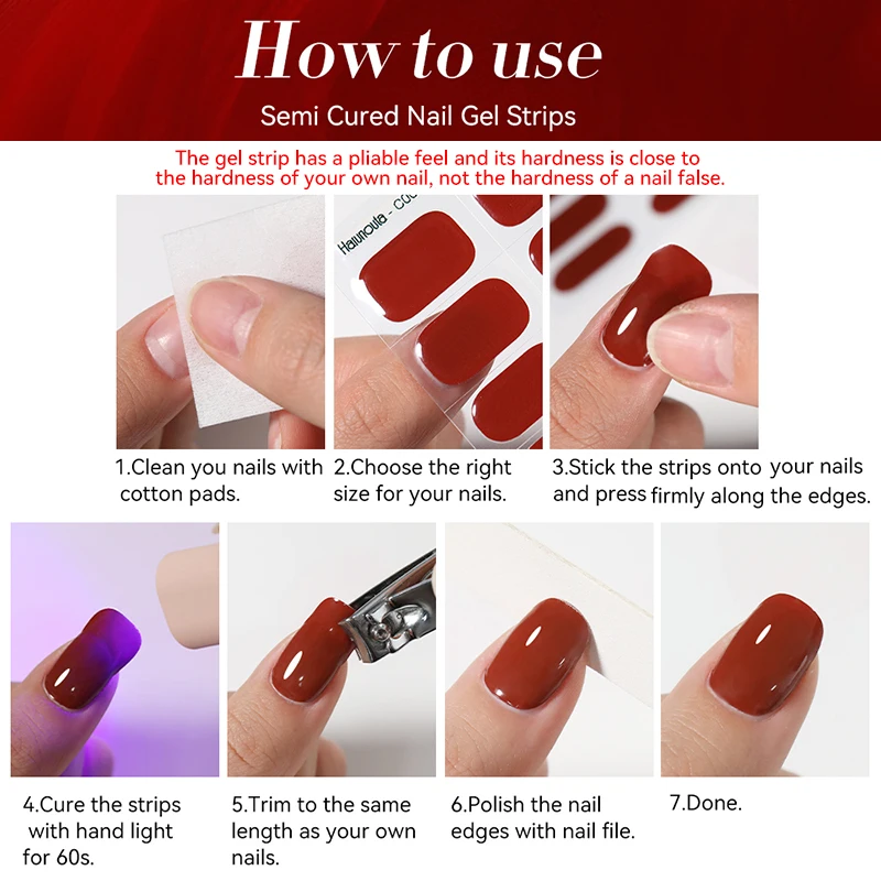 Gradient Auroras Semi Cured Gel Nail Strips Sparkly Shinning DIY Gel Polish Stickers for Nails Works with UV/LED Nail Lamps - Image 6