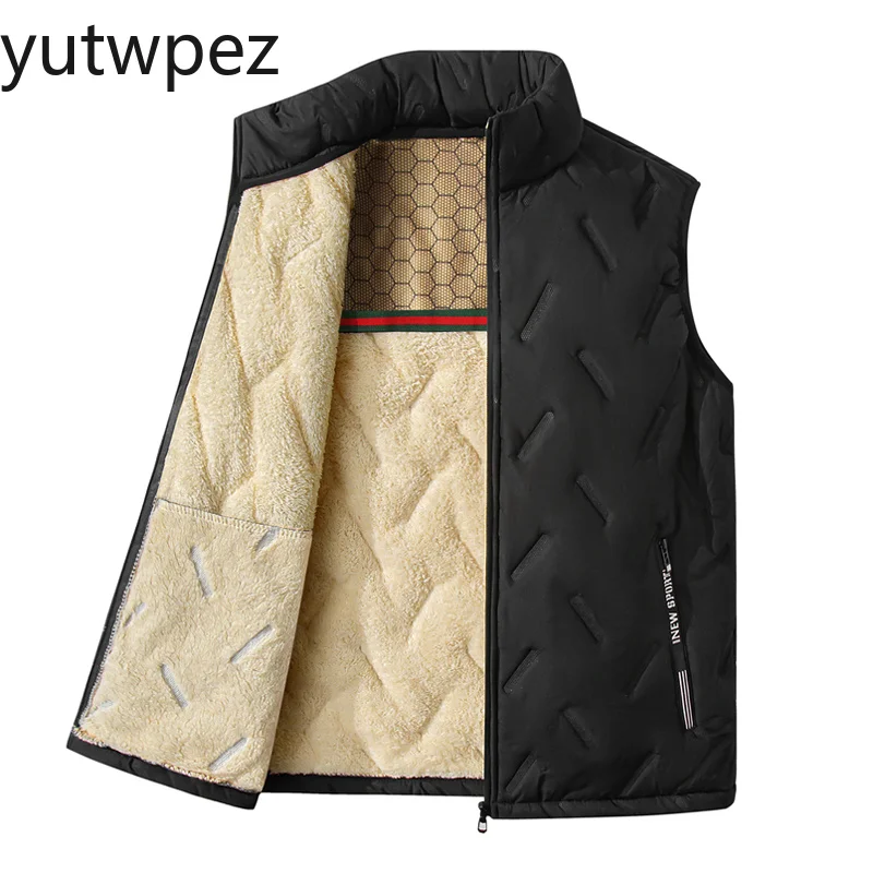 Graphene Heating Men's Winter Vest Lambswool Lined Warm Padded Waistcoat Outdoor Hiking Climbing Running Sports Casual Outerwear - Image 5
