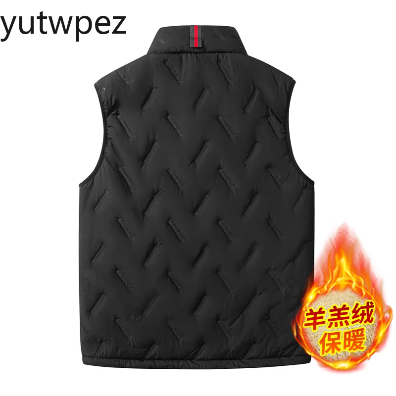 Graphene Heating Men's Winter Vest Lambswool Lined Warm Padded Waistcoat Outdoor Hiking Climbing Running Sports Casual Outerwear - Image 4