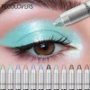 Green Color Pearlescent Pen Waterproof Eye Makeup Matte Glitter Shimmer Eye shadow Perfect for Christmas Halloween Gifts