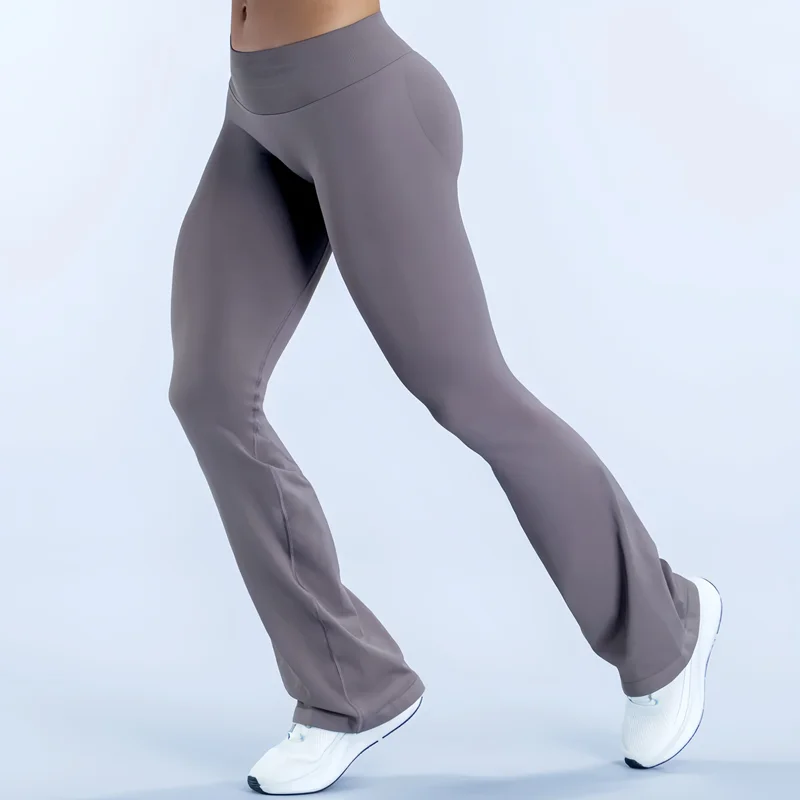 HISTELLO Sports Flared Leggings Seamless Women Yoga Pants Scrunch Butt Lift Tummy Control Fitness Gym Workout Leggings - Image 5