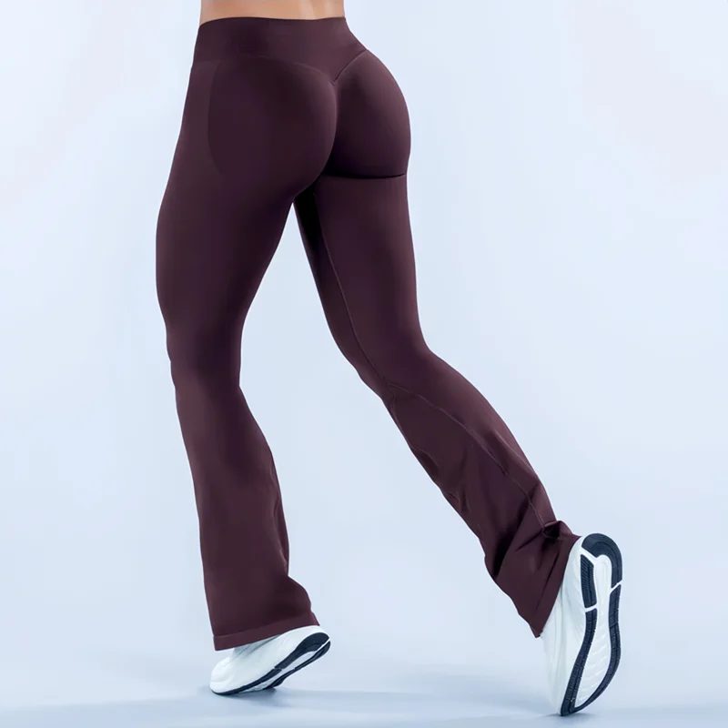 HISTELLO Sports Flared Leggings Seamless Women Yoga Pants Scrunch Butt Lift Tummy Control Fitness Gym Workout Leggings - Image 6